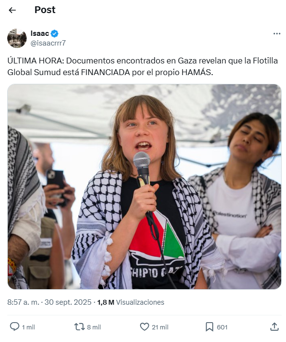 Post en X sobre la GSF