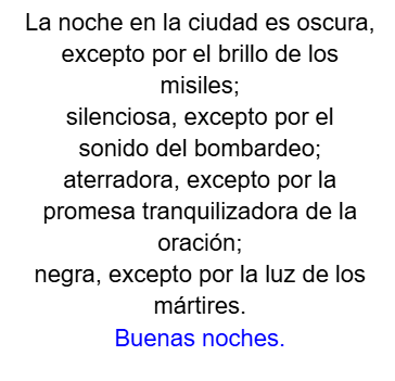 Ironía Buenas noches al final del poema