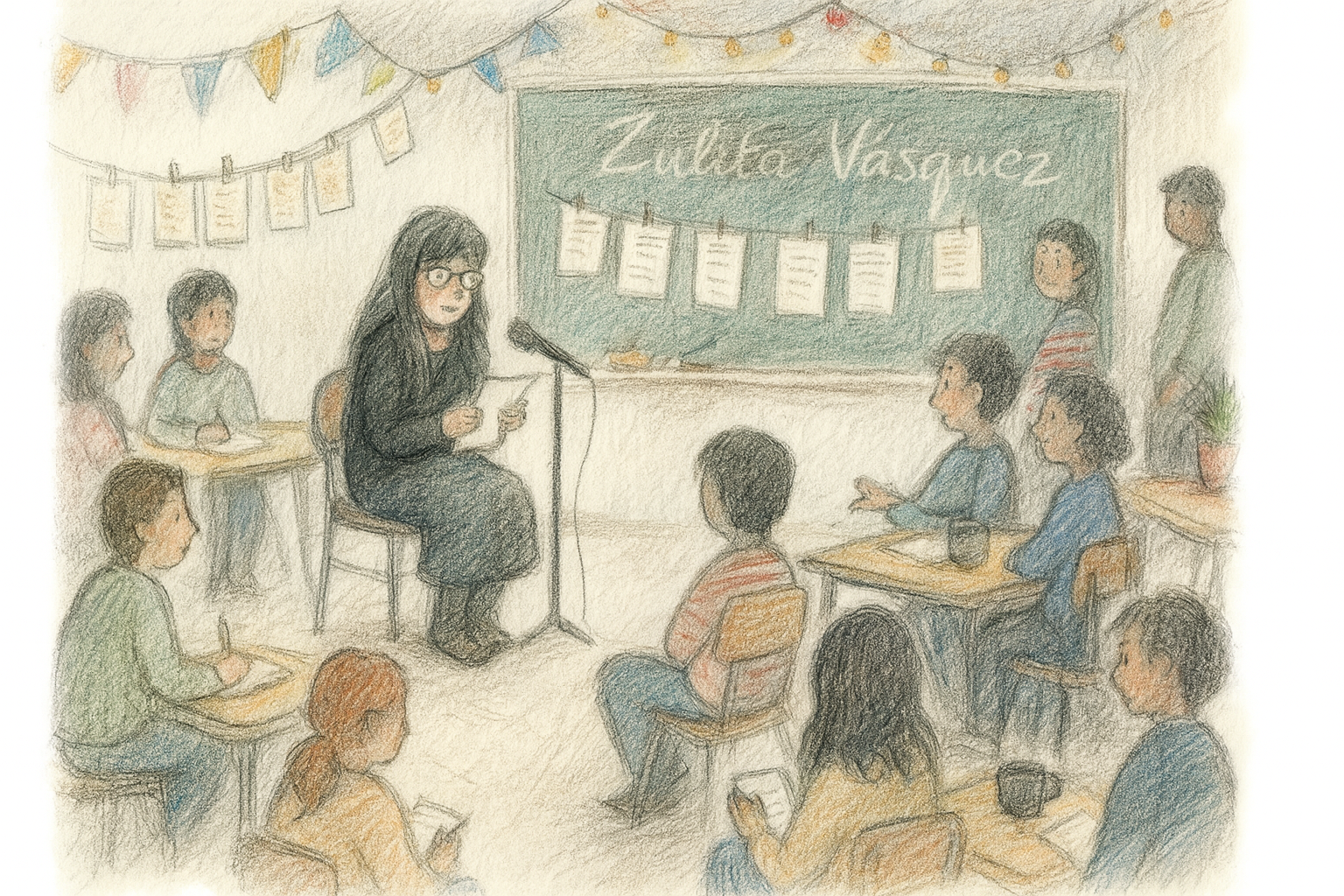 Ejemplo festival poético junto a Zuleta Vásquez