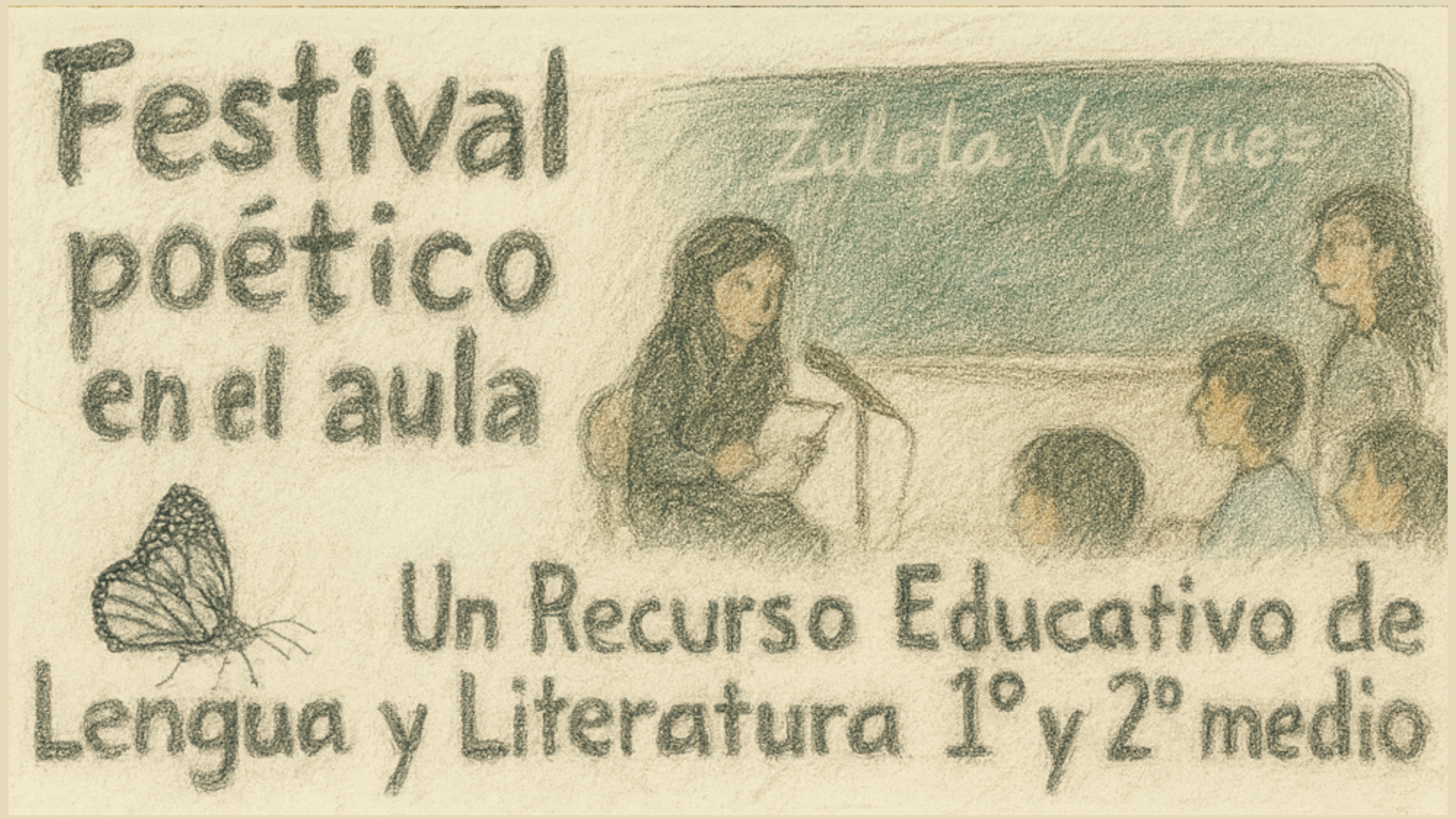 Ilustración Festival poético en el aula con Zuleta Vásquez